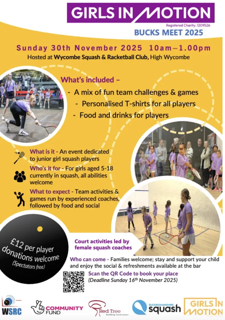 Girls in Motion – Junior Girls Squash Tournament, Sunday 30th November 2025